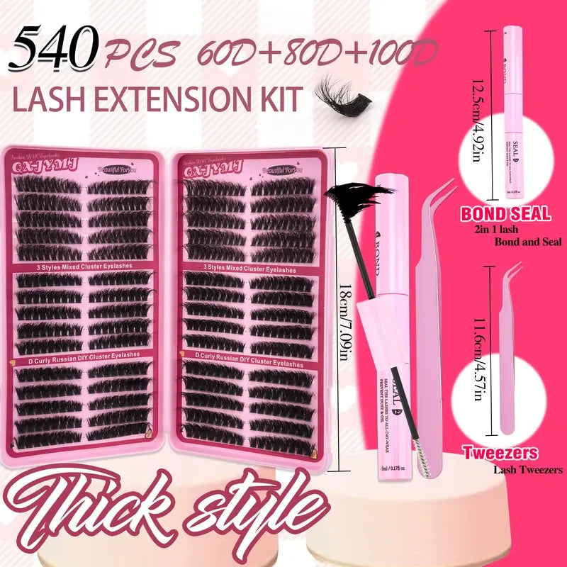 Natural DIY Eyelash Cluster Set