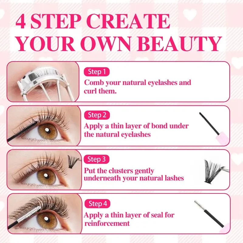 Natural DIY Eyelash Cluster Set