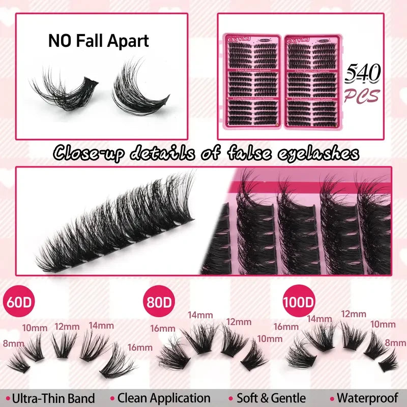Natural DIY Eyelash Cluster Set