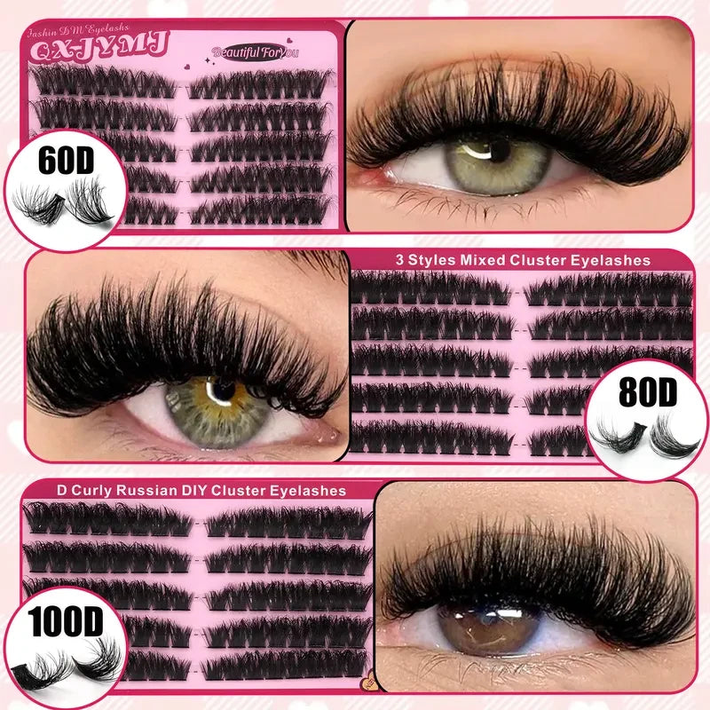 Natural DIY Eyelash Cluster Set